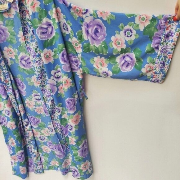 VINTAGE 90's Victoria's Secret Kimono Robe Duster Floral Print Y2K - Picture 6 of 10